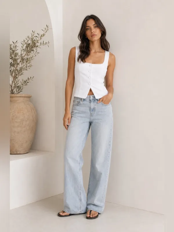 Aritzia Wilfred Octavo Bustier - CruiseLinen™ White Top Vest - Image 2