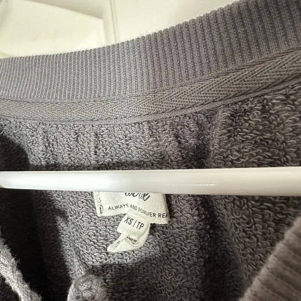 Aerie Easy Street Sweatshirt Gray Oversized V-Neck Pullover XS Breathable Cotton - Image 4
