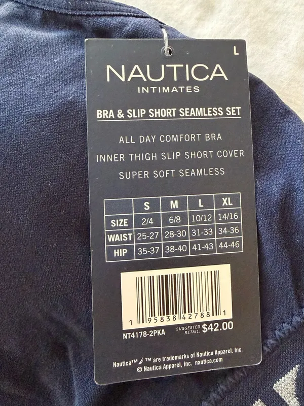 Nautica Navy Logo Elastic Bralette - Image 5