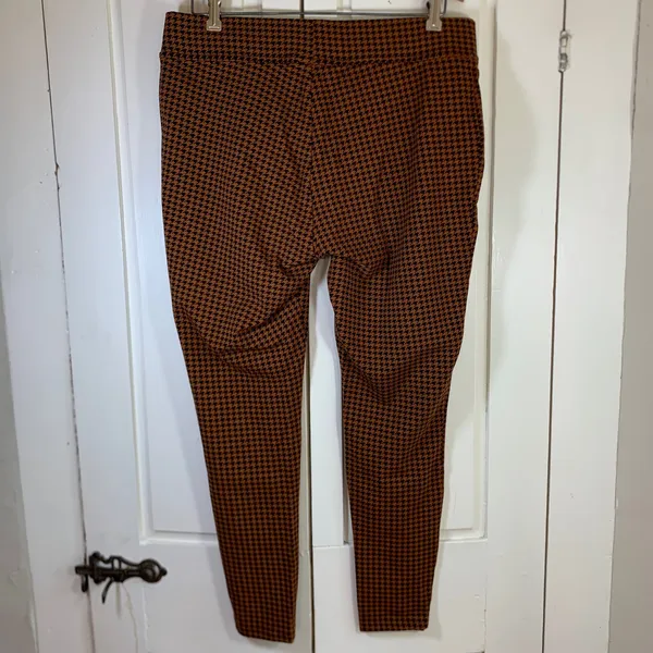 Lands End Starfish Leggings Womens‎ Large 14-16 Brown Houndstooth Knit Pants L - Image 2