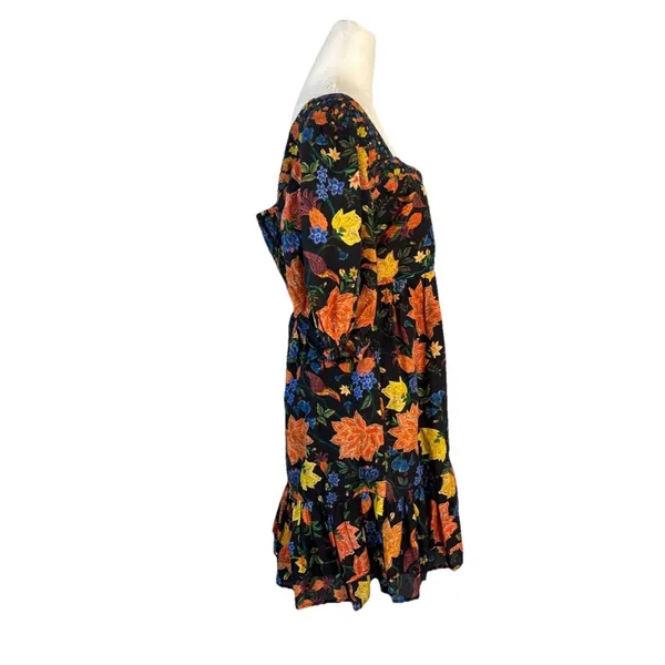 Anthropologie Farm Rio Short-Sleeve Sweetheart Floral Mini Dress Size L NWT $228 - Image 6