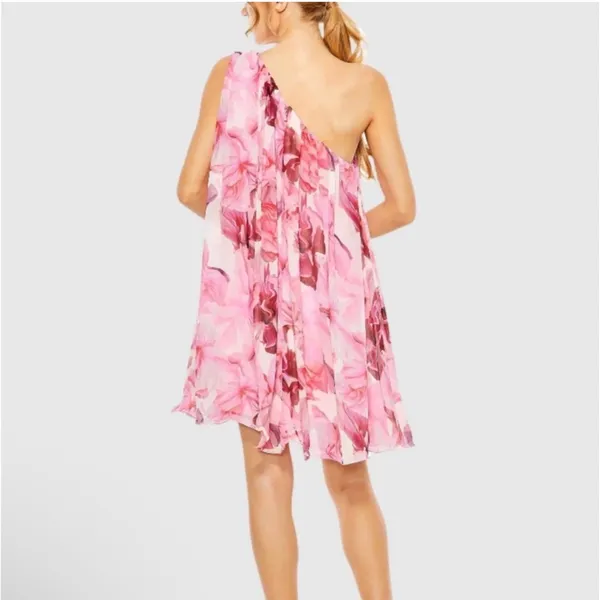 NWT Mac Duggal Pink Floral One-ShoulderMini‎ Dress 55875 Sz 10 $398 - Image 2