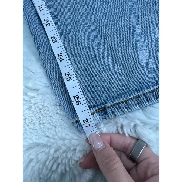 White Fox Boutique Jeans Size S Light Wash Straight Leg Denim - Image 5