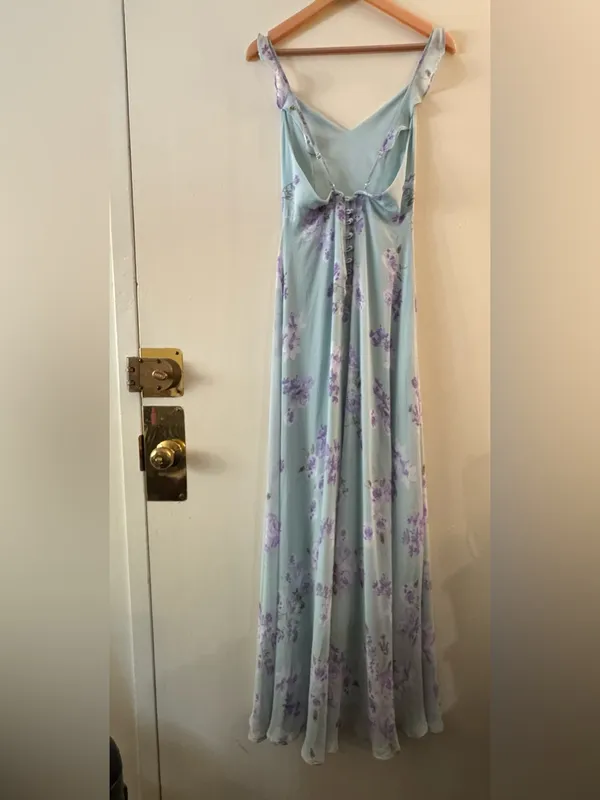 Lulus Meteoric Rise Sage Green Floral Print Maxi Dress Small - Image 8