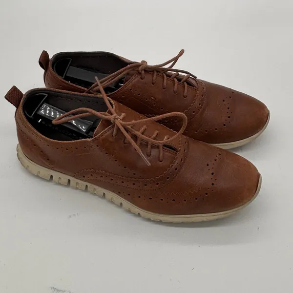 Cole Haan Zerogrand Wingtip Oxford Shoes Brown Leather Womens 8B - Image 4