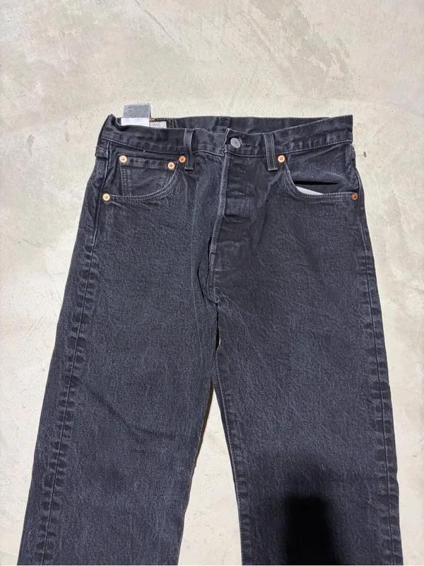 Levi Strauss Levi’s 501 premium black denim jeans 30x30 frayed - Image 5