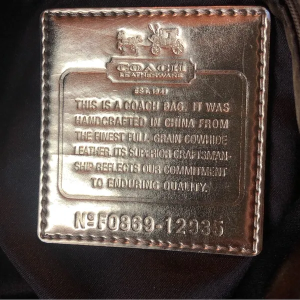 Vintage COACH Madison Turquoise Leather Satchel Rear Zipper Pocket Bag 12935 - Image 6