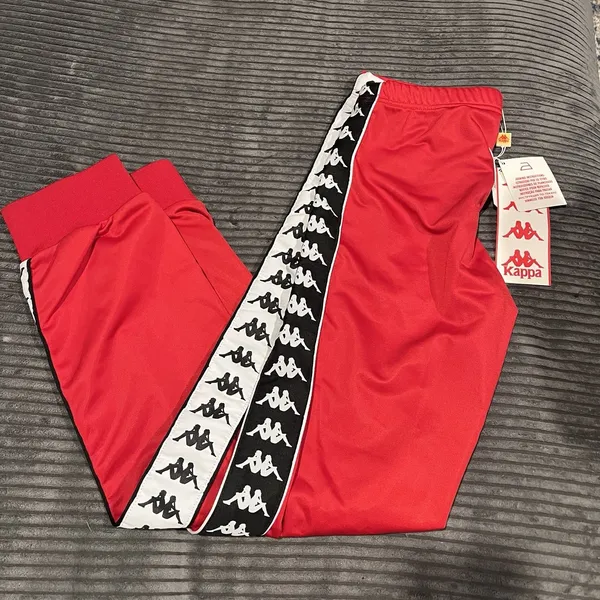 Kappa Track Pants Womens XSmall Red Elastic Waist Low-Rise Performance Pull On - Image 2