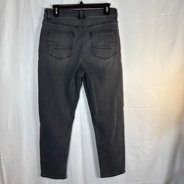 Women’s American Eagle Mom Jean Black Jeans Straight Leg Size 8 Preowned - Image 8