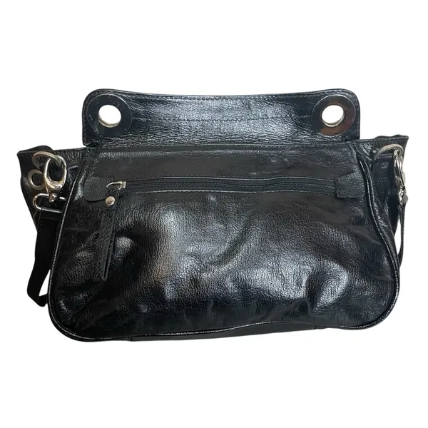 Black Leather‎ Brown White Cowhide Boho Purse Mondrina Handbag Western Cowgirl - Image 4
