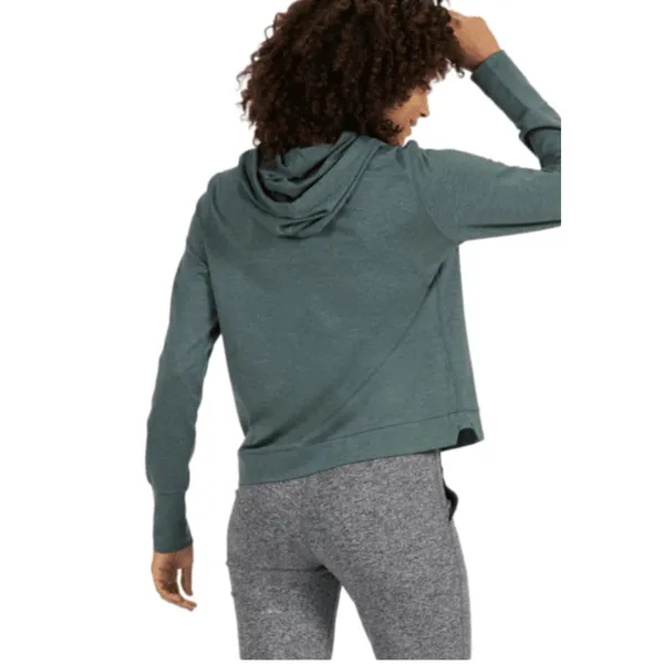 VUORI Halo Essential DreamKnit Green Pullover Cropped Hoodie Womens Small - Image 2
