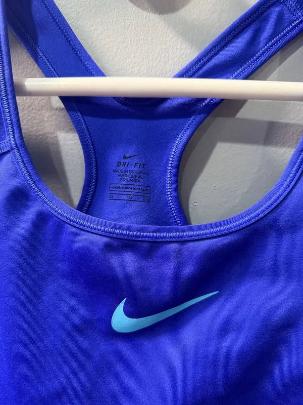 Nike Dri-FIT Swoosh Medium Support Sports Bra Blue Size XL - Image 2