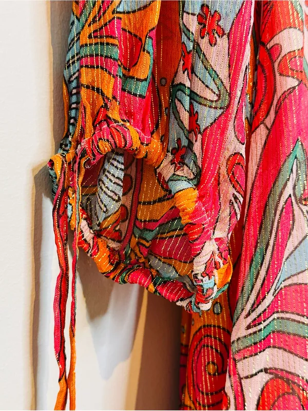 Sundress Blair Havana Framboise Orange Pink Paisley Metallic Mini Dress - Image 10
