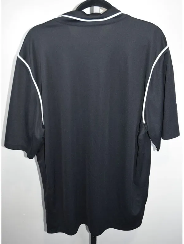 Nike Dri-Fit Black Golf Polo Shirt White Trim Size XL Short Sleeve White Piping - Image 2