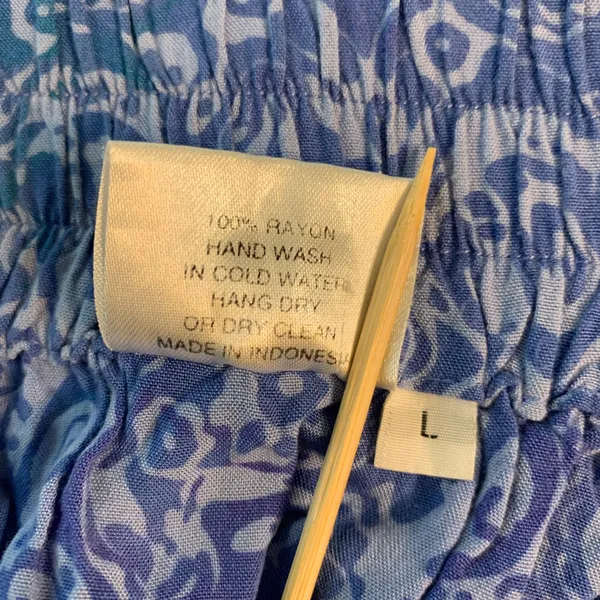 Very‎ Vineyard Skirt Blue Paisley Print Midi Elastic Waist Rayon Size L Martha's - Image 4