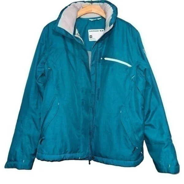 Salomon Women’s Size M Blue Grey Clima Pro Winter Ski Snowboarding Jacket - Image 2