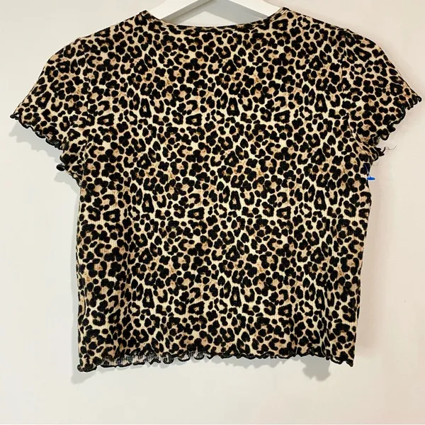 American Eagle Women’s Cheetah Print Crop Top Brown Size Small EUC - Image 7