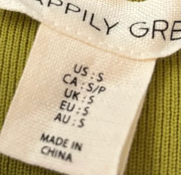 Happily Grey Ribbed Cropped Long Sleeve Top in Chartreuse/Lime Green - Image 8