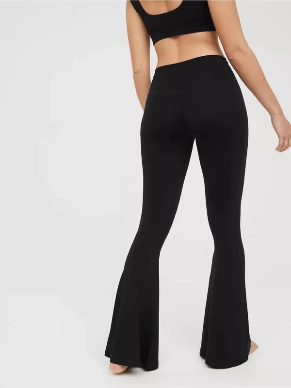 Aerie Offline Real Me High Waisted Crossover Super Flare Legging Black - Image 2