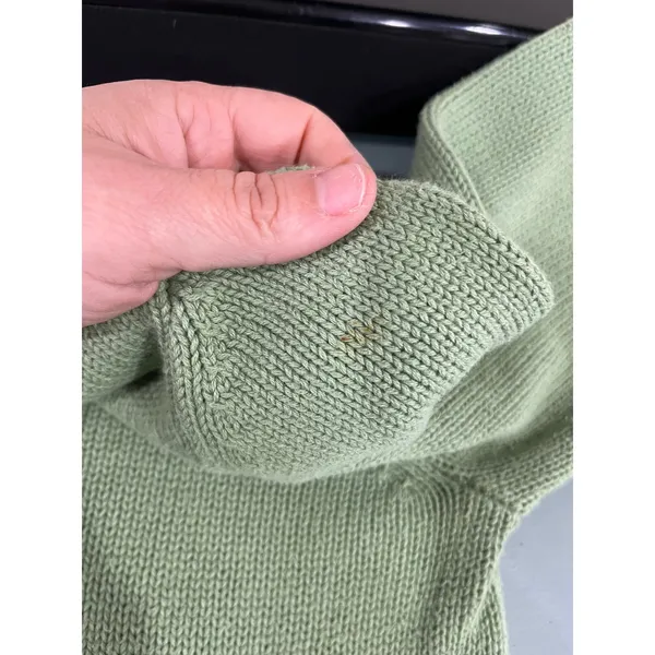 Julianne Vintage Green Art To Wear Sweater Crewneck‎ Graphic Knit Boho Sz M - Image 7