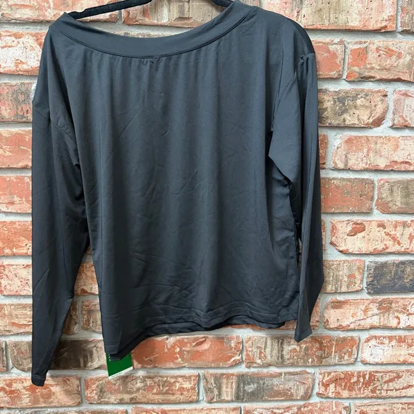 Halara Oversized Black Long Sleeve Size XS New Boxy Cropped Relaxed - Image 3