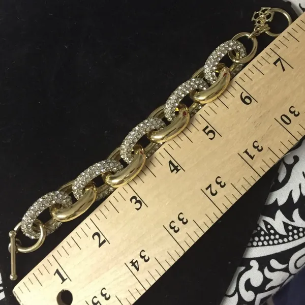 Ann Taylor Golden Crystal Pave Bracelet NWOT - Image 4