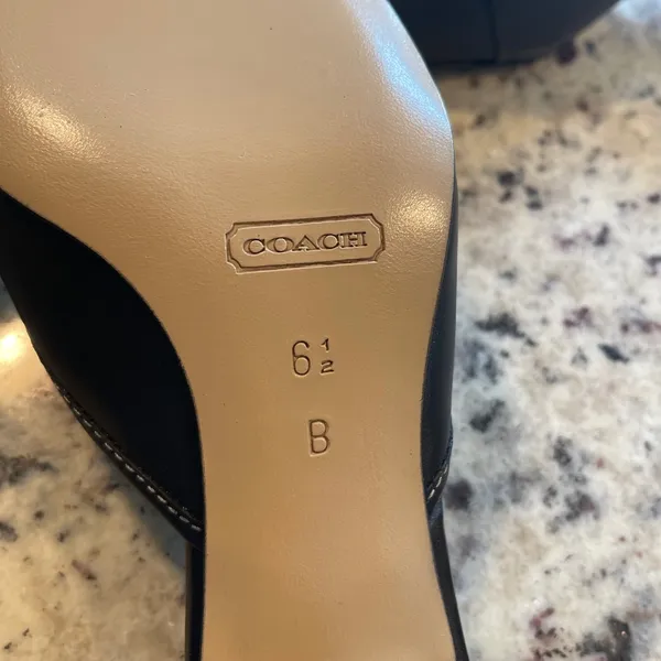 Coach Sheri Mules Womens 6.5 Black Leather Kitten Heel Square Toe Office Siren - Image 5