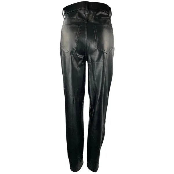 Abercrombie & Fitch The 90s Straight Ultra High Rise Faux Leather Pants Size 25 - Image 4