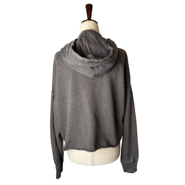 Aerie Quarter‎ Zip Hoodie Women Small Brown Gray Cropped Sweatshirt Athleisure - Image 3