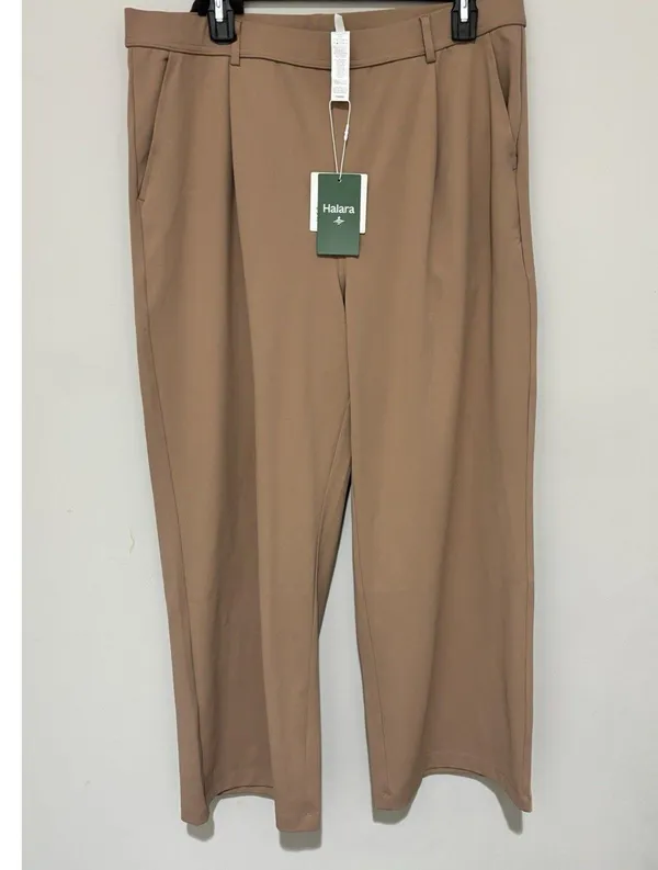NEW Halara Flex Women's High Waisted Side Pocket Trousers Pants XL Beige - Image 3