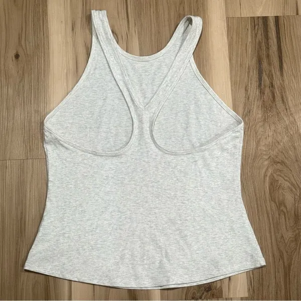 Athleta Grey Ribbed Tank Top Athletic Women’s Large - Image 3
