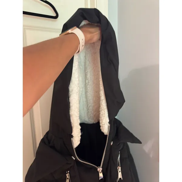Bagatelle Black Puffer Coat Faux Fur Trim Hooded Winter‎ Warm Longline Medium - Image 12