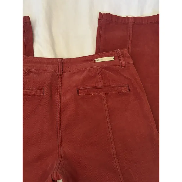 Pilcro Letterpress STET Corduroy Pants 27 Rust Red Straight Leg Anthropologie - Image 4