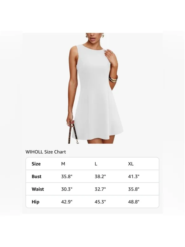 NEW White Classic A-Line Sleeveless Boat Neck Mini Dress Mini Dress M 8/10 - Image 3