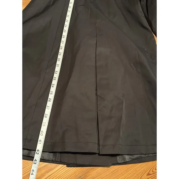 Lauren Ralph Lauren Black Label Trench Coat Black Small Lined NO BELT Preppy - Image 15