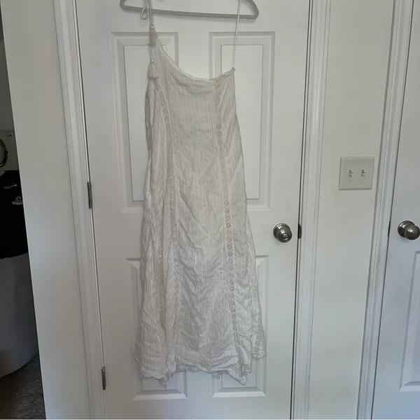 NWOT Free People White Bella One Shoulder Maxi Dress Boho - Size S‎ - Image 9