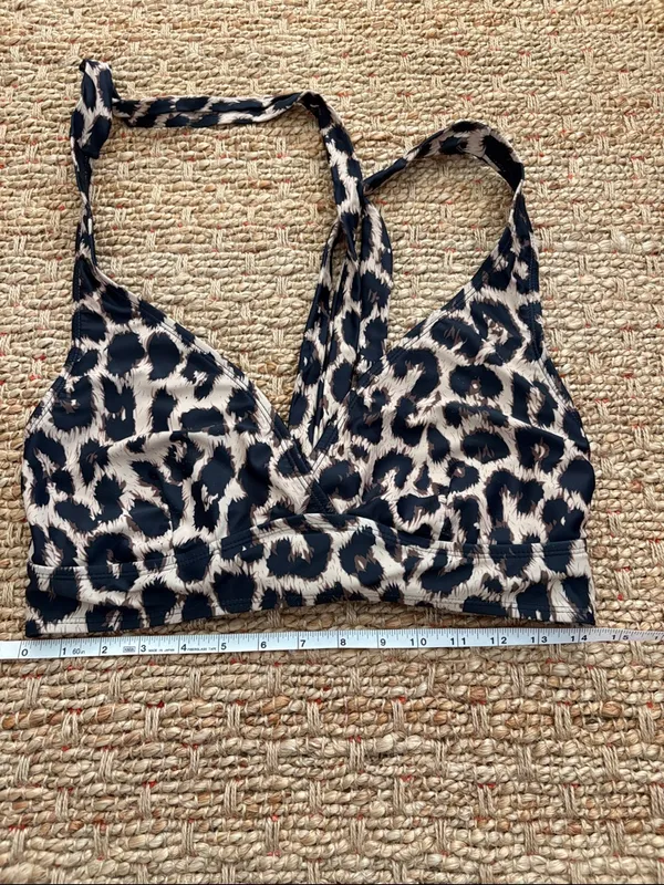 High-Waist Leopard Print Bikini Set - Black and Cream XL - Image 6