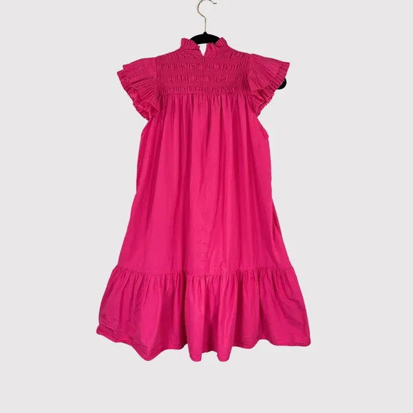 Love The Label Dress Pink Poppy Mini Smocked Flutter A Line Barbiecore Small - Image 2