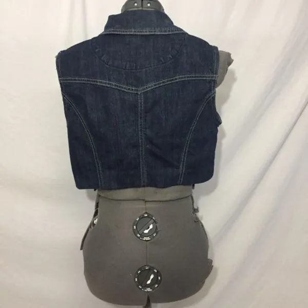Christopher Banks Cropped Denim Vest Womens M Used - Image 8