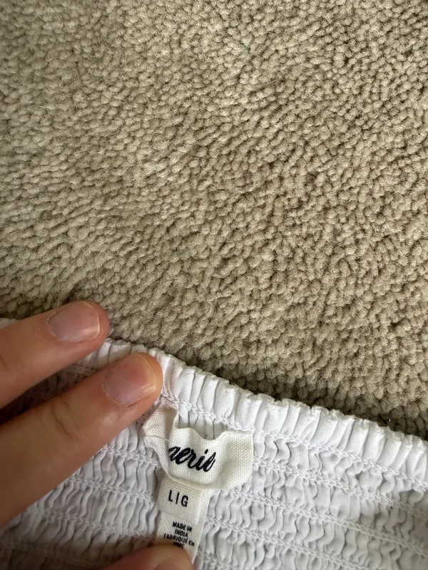 Aerie White Smocked Crop Tank Size L - Image 4