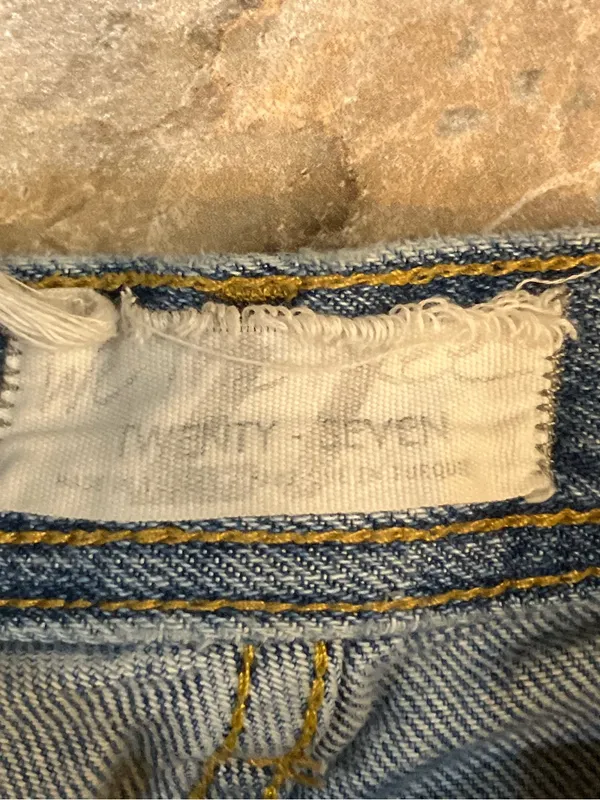 Free People We The Free Maggie Mid Rise Straight Leg Distressed Jeans Blue 27 - Image 2