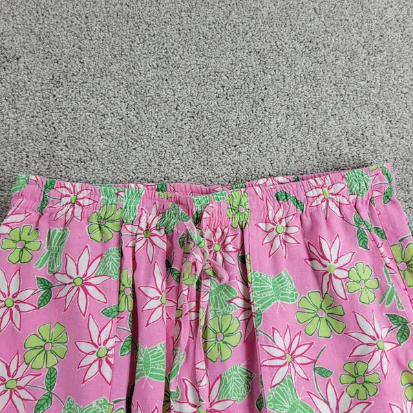 VTG Erin London Petite Pant Set Womens PS/PM Pink Green Floral Full Zip Hood - Image 9