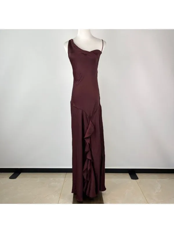 NWOT Farm Rio Ruffled Sleeveless V-Neck Maxi Dress Burgundy Size S - Image 5