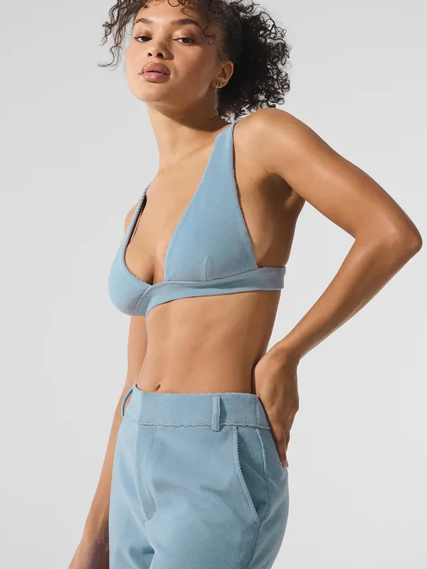NWT ALO‎ Yoga Micro Corduroy Dreamer Bra in Celestial Blue Size XS - Image 12