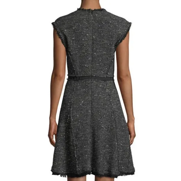Rebecca Taylor Womens Dress Size 8 Black Sparkle Stretch Tweed Sleeveless $495‎ - Image 13