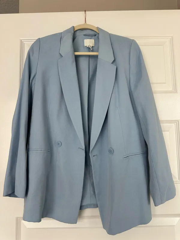 H&M Blazer Blue Light Oversized - Image 2