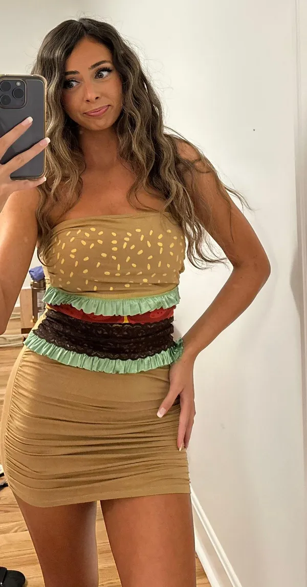 Burger Costume Strapless Bodcon Dress - Image 3