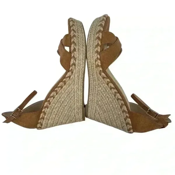 Circus by Sam Edelman Espadrille Sandals Brown Criss-Cross‎ Ankle Size 8.5 - Image 5
