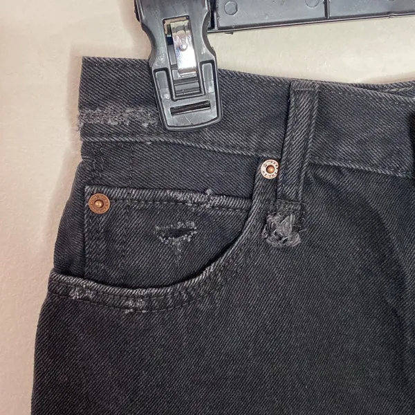 Free People Makai Cutoff Jean Shorts in Washed Black size 25 - Image 4