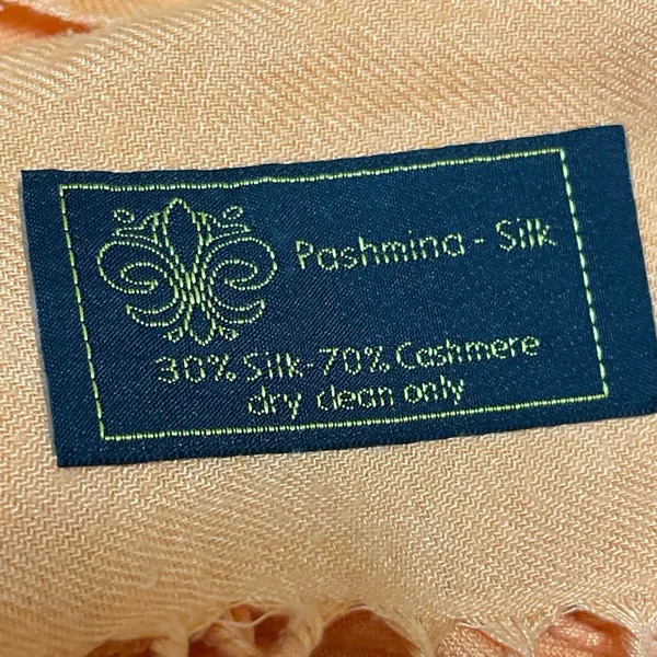 Pashmina Orange Coral Silk Cashmere Fringe Tassel Wrap Shawl Neck Scarf Size OS - Image 4
